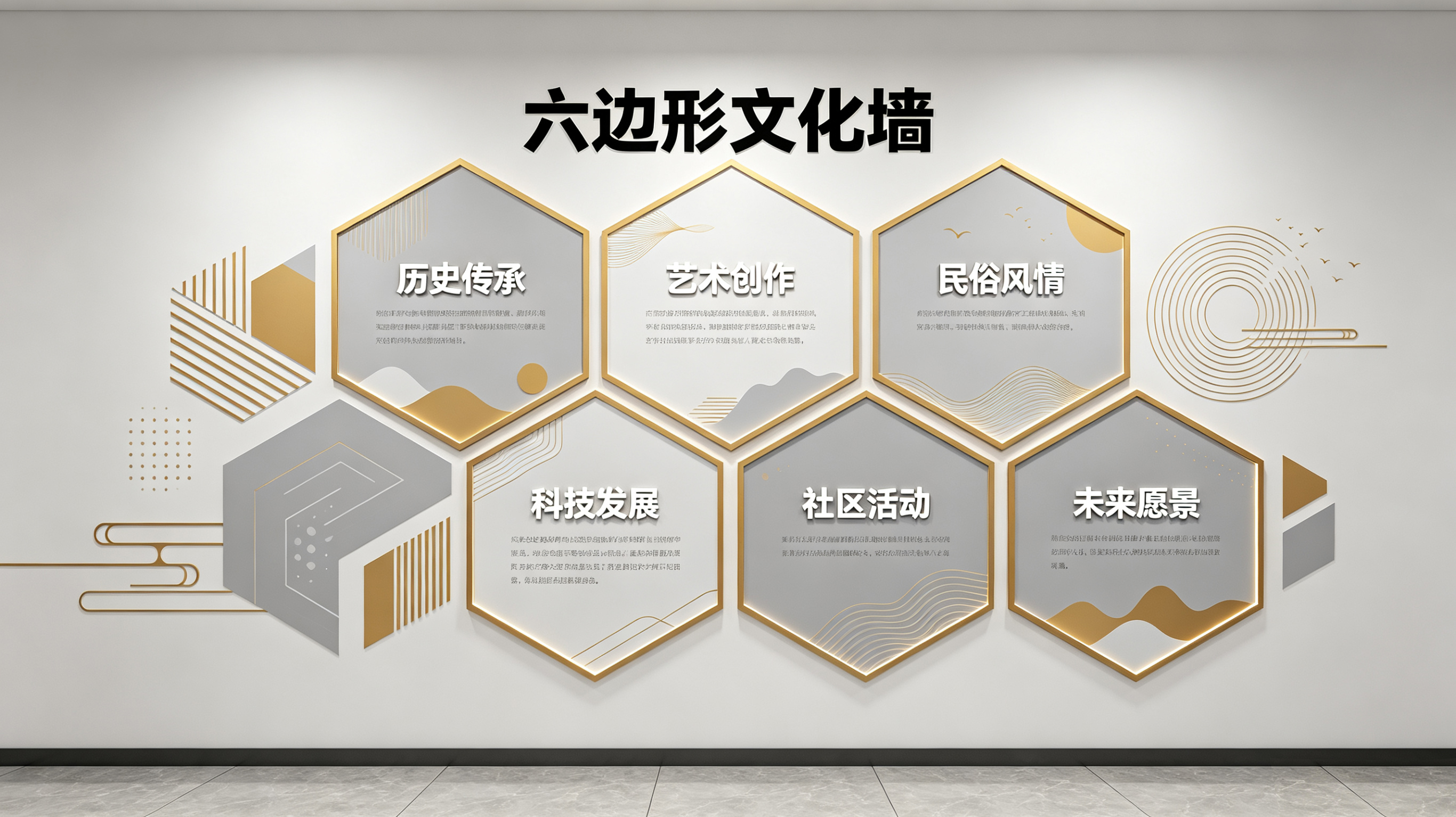 福贡企业文化墙 | 六边形信息美学